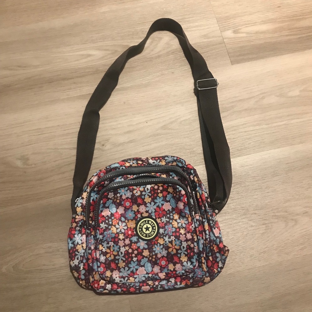 Flower pattern cross body messenger side bag